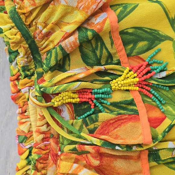 Farm Rio Tangerines Midi Dress Size Medium - Picture 4 of 9